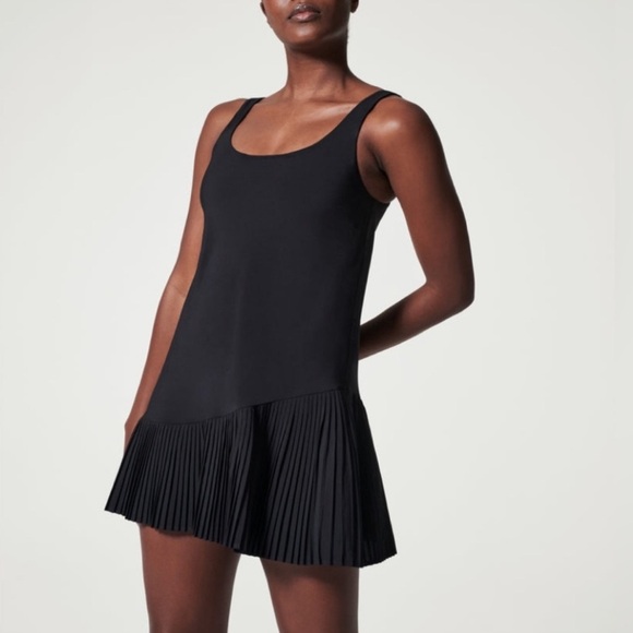 Spanx Yes Pleats Dress Size Medium Black Tennis